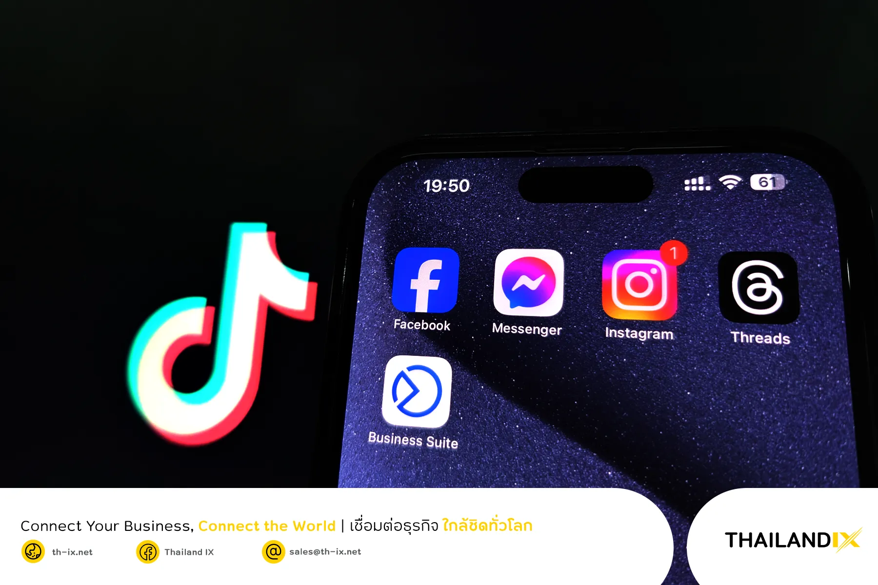 TikTok from ByteDance, and social media pltforms from Meta, including Facebook, Facebook Messenger, Instagram, and Threads by Instagram.
